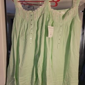 NWT Eileen West green  Pajama Dress Gown